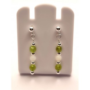 Peridot & Mother of Pearl French Post Style Earrings